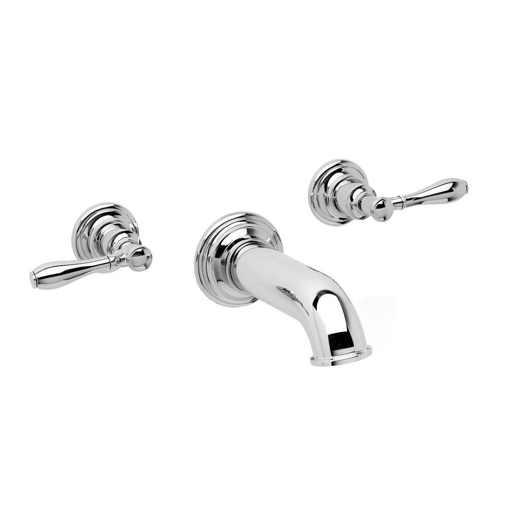 Newport Brass Polished Chrome Wall Mount Tub Filler Trim with Double Lever Handle 