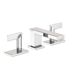 Two Handle Widespread Bathroom Sink Faucet in Polished Chrome