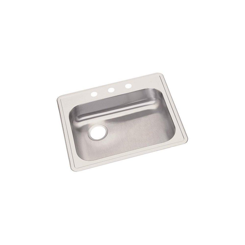Dayton Satin 25 x 21-1/4 in. Stainless Steel Single Bowl Drop-in Kitchen Sink in Satin 
