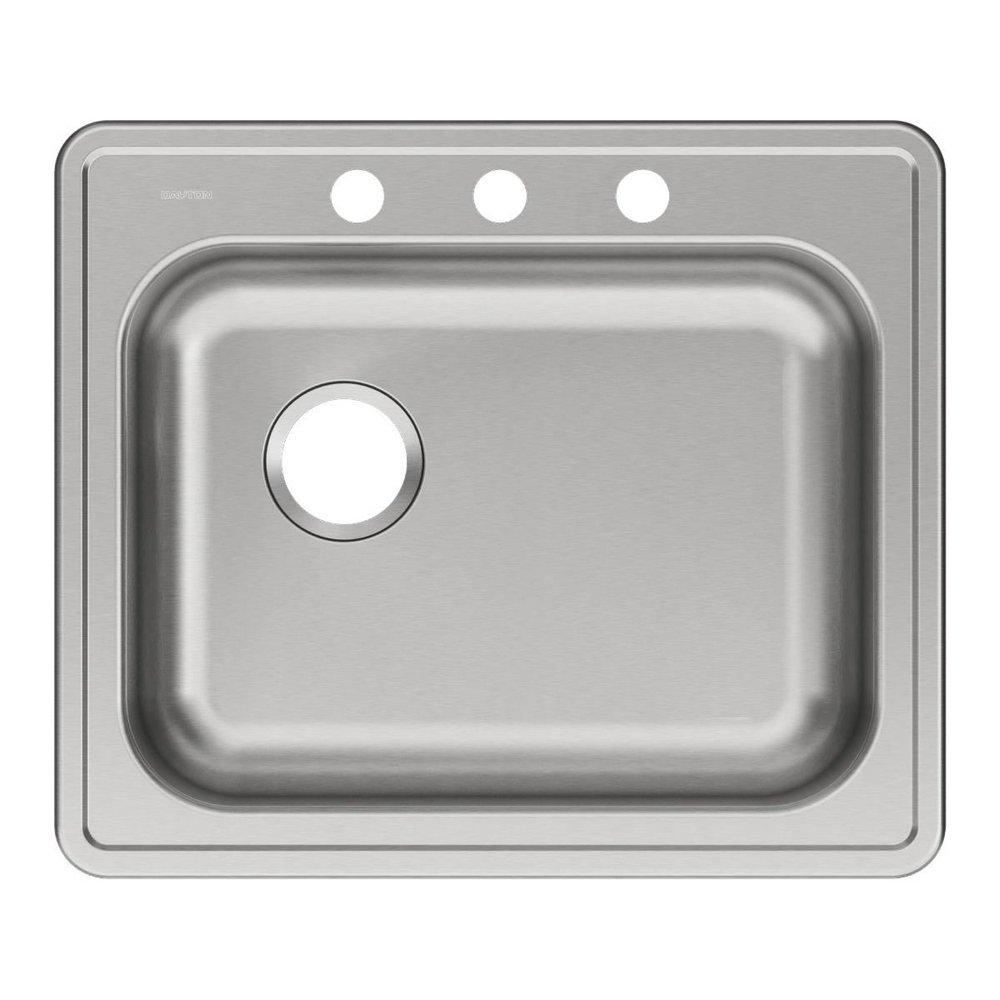 Dayton Satin 25 x 21-1/4 in. Stainless Steel Single Bowl Drop-in Kitchen Sink in Satin 