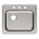 Dayton Satin 25 x 21-1/4 in. Stainless Steel Single Bowl Drop-in Kitchen Sink in Satin 