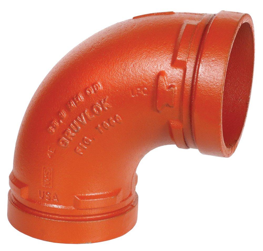 Gruvlok Black Grooved 90 Degree 1000 psi Rust Inhibiting Painted Ductile Iron Elbow 