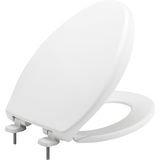 Bemis White Plastic Elongated Closed Front With Cover Toilet Seat 