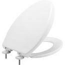 Bemis White Plastic Elongated Closed Front With Cover Toilet Seat 