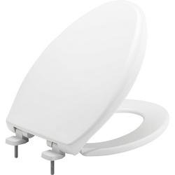 Elongated Closed Front Toilet Seat with Cover in White