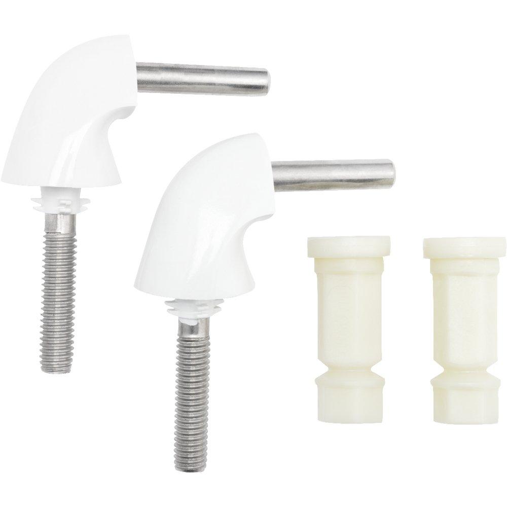 Bemis White Plastic Stainless Steel Hinges & Nuts 