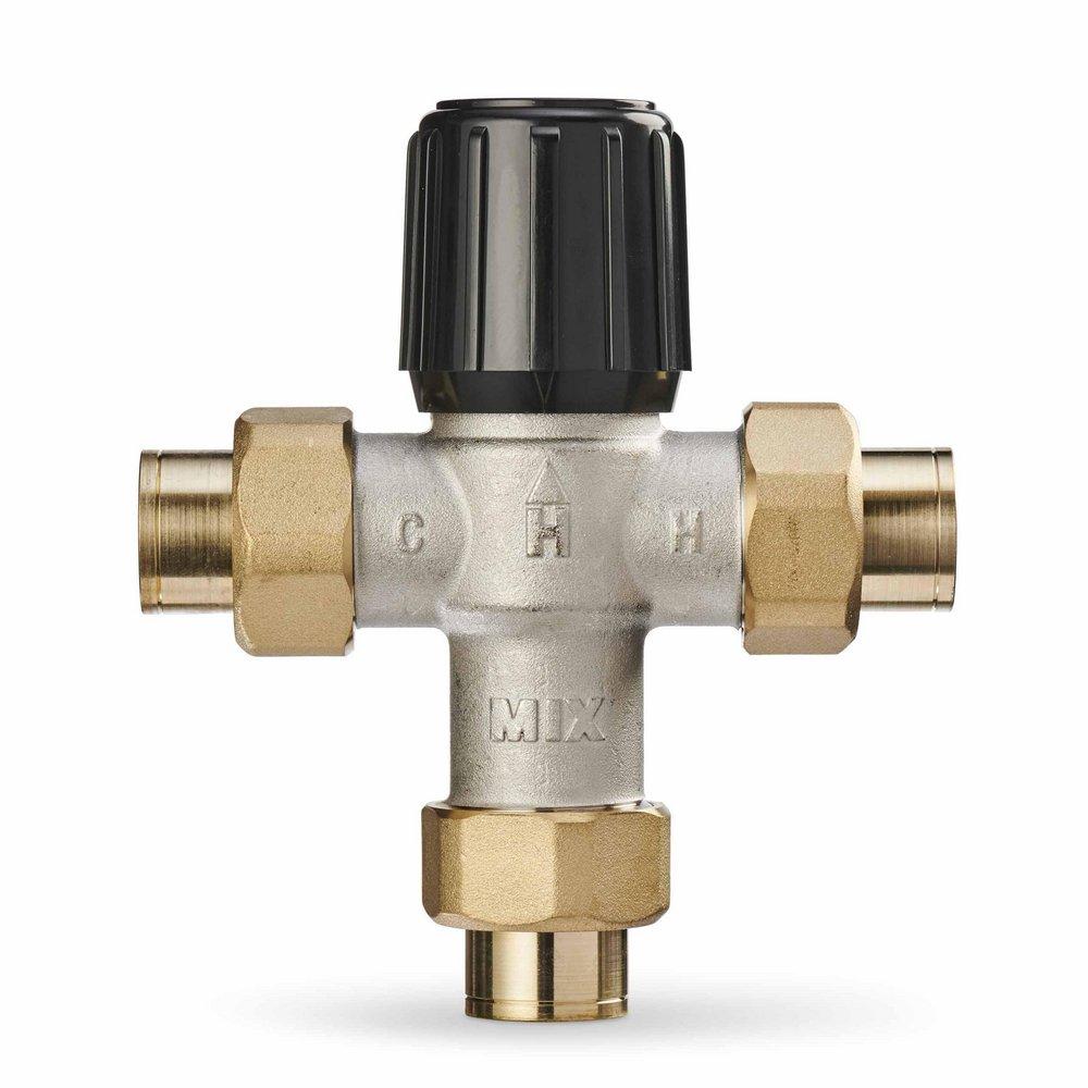 Resideo Metallic Union Sweat Hydronic Mixing Valve Nickel Plated Brass, Rubber and Plastic 150 psi 