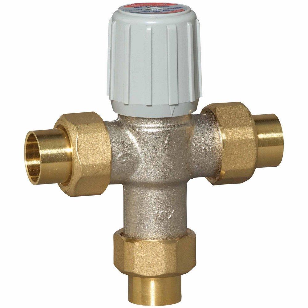 Resideo Metallic Union Sweat Hydronic Mixing Valve Nickel Plated Brass, Rubber and Plastic 150 psi 