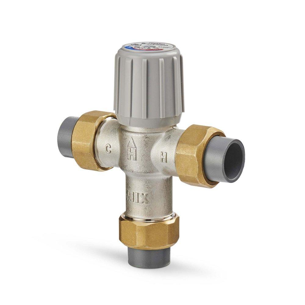 Resideo Metallic Union CPVC Hydronic Mixing Valve Nickel Plated Brass, Rubber and Plastic 150 psi 