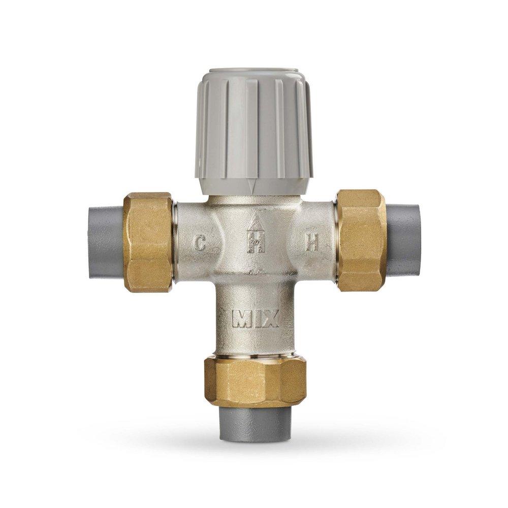 Resideo Metallic Union CPVC Hydronic Mixing Valve Nickel Plated Brass, Rubber and Plastic 150 psi 