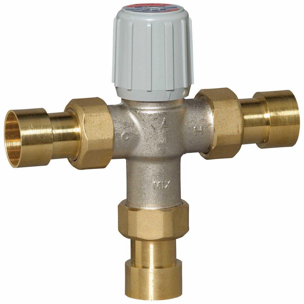 Resideo Metallic Union Sweat Hydronic Mixing Valve Nickel Plated Brass, Rubber and Plastic 150 psi 