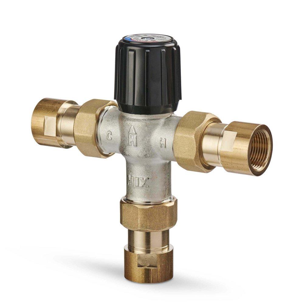 Resideo Metallic Union NPT Hydronic Mixing Valve Nickel Plated Brass, Rubber and Plastic 150 psi 