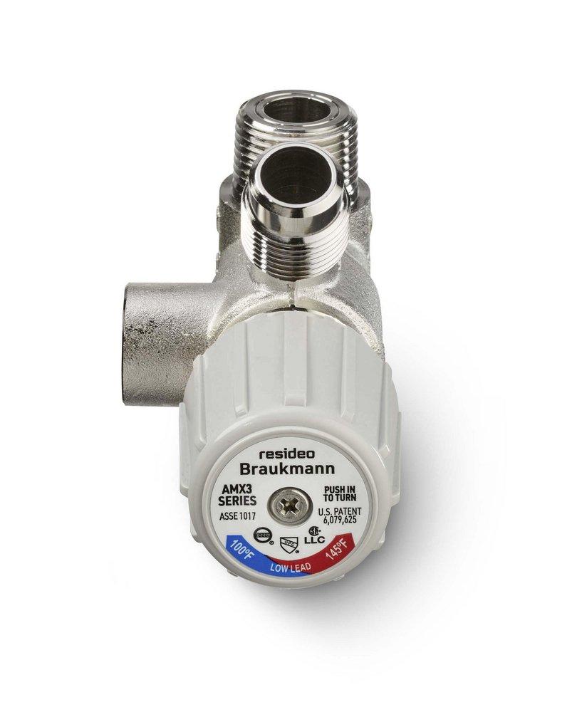 Resideo Metallic FNPT Hydronic Mixing Valve Brass, Stainless and Plastic 150 psi 