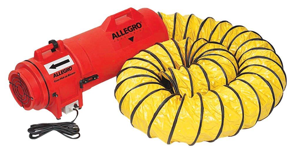 Allegro Industries Black Axial DC Plastic Blower with Canister and Ducting 