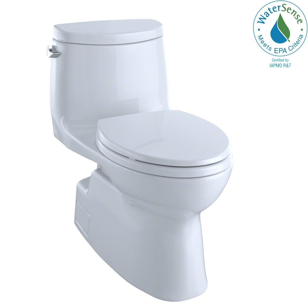TOTO Cotton 1.28 gpf Elongated One Piece Toilet with Left-Hand Trip Lever 