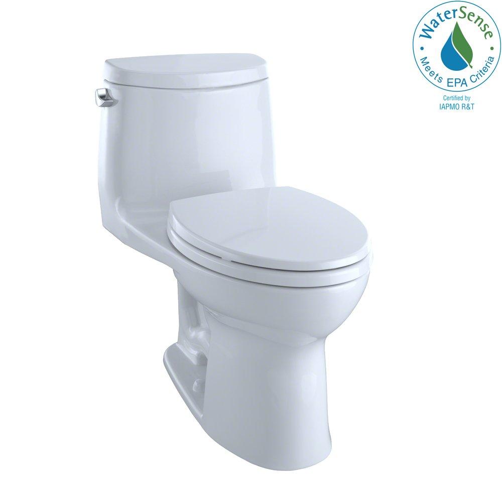 TOTO Cotton 1.28 gpf Elongated One Piece Toilet with Left-Hand Trip Lever 