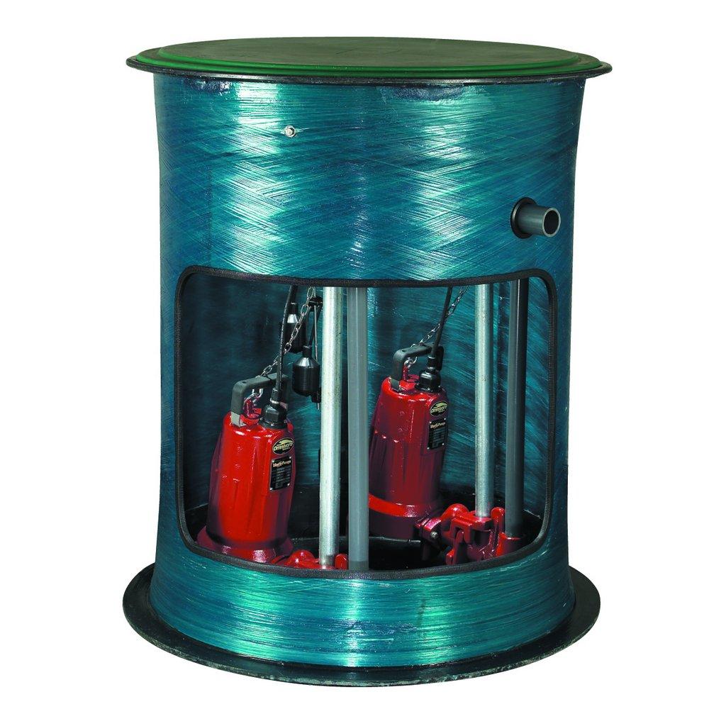 36X60 2HP 50GPM 208-230V 2 Stage Cast Iron Duplex Grinder Pump Package with Control Panel 