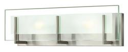 18 in. 60W 2-Light Bath Sconce in Brushed Nickel