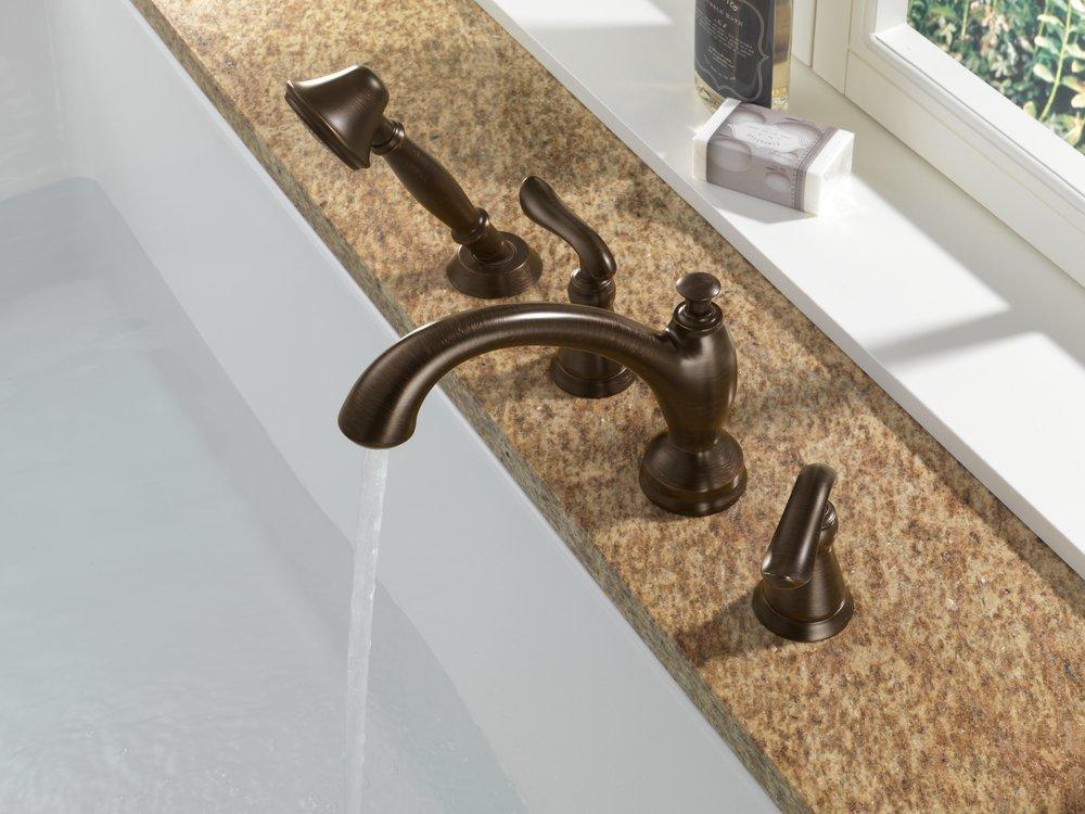 Delta Faucet Brilliance Stainless Two Handle Roman Tub Faucet Trim Only 