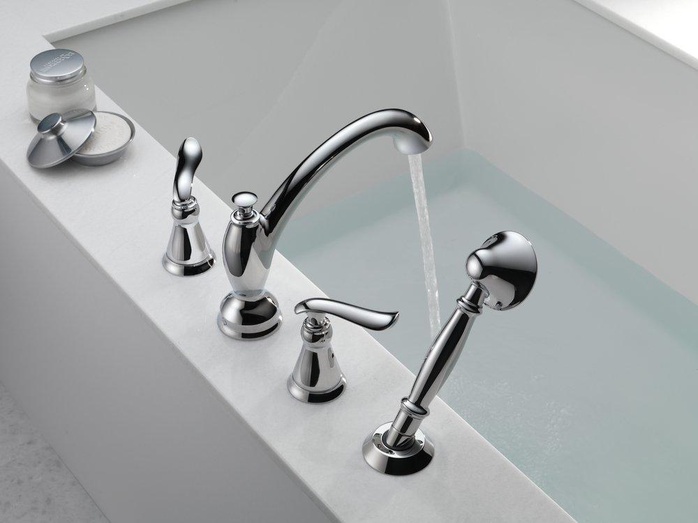 Delta Faucet Brilliance Stainless Two Handle Roman Tub Faucet Trim Only 