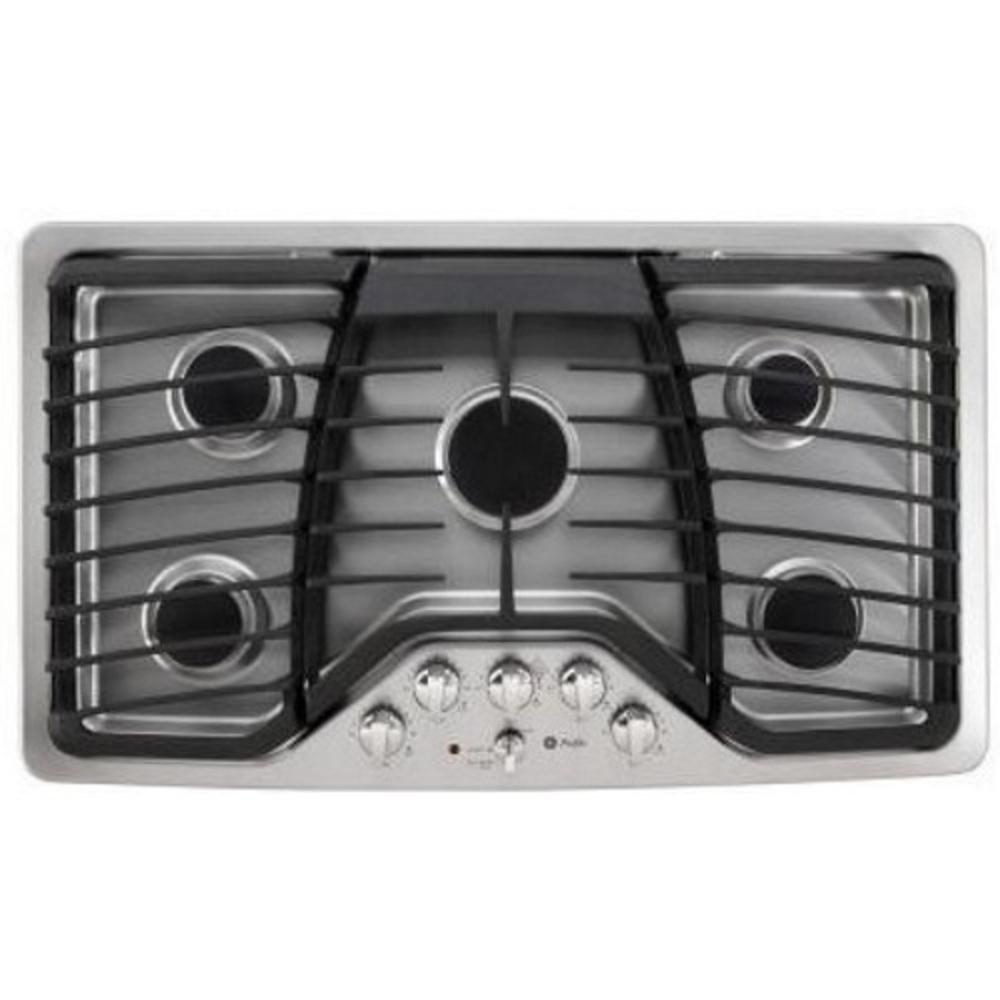 GE&reg; Stainless Steel 36 x 3-1/4 in. 5-Burner Natural Gas Cooktop 