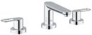 3-Hole Roman Tub Faucet Double Lever Handle in Starlight Polished Chrome