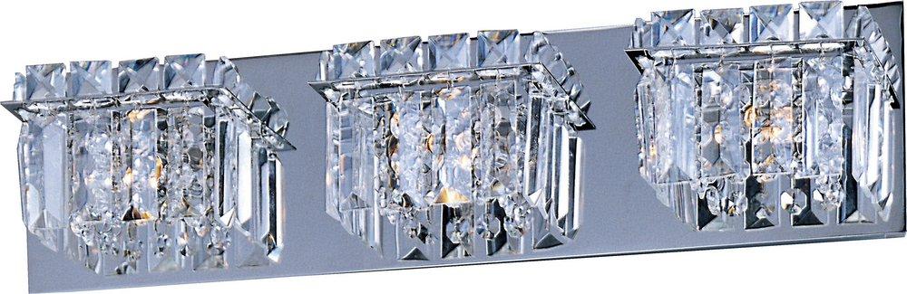 ET2 Lighting Polished Chrome 3-Light Bathroom Vanity Light 