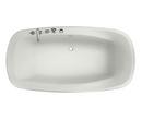 White 72 x 36 in. Drop-In Bathtub with Center Drain 