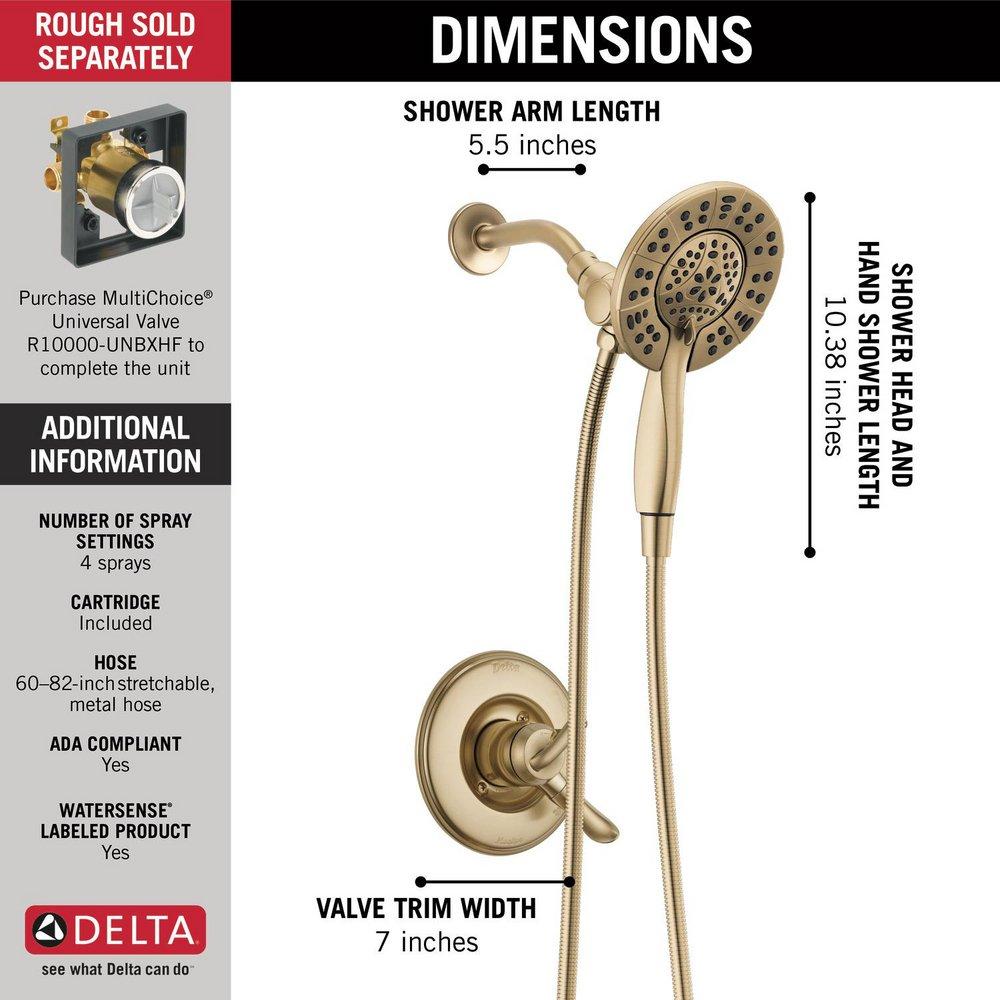Delta Faucet Brilliance Champagne Bronze Single Handle Multi Function Shower Faucet (Trim Only) 