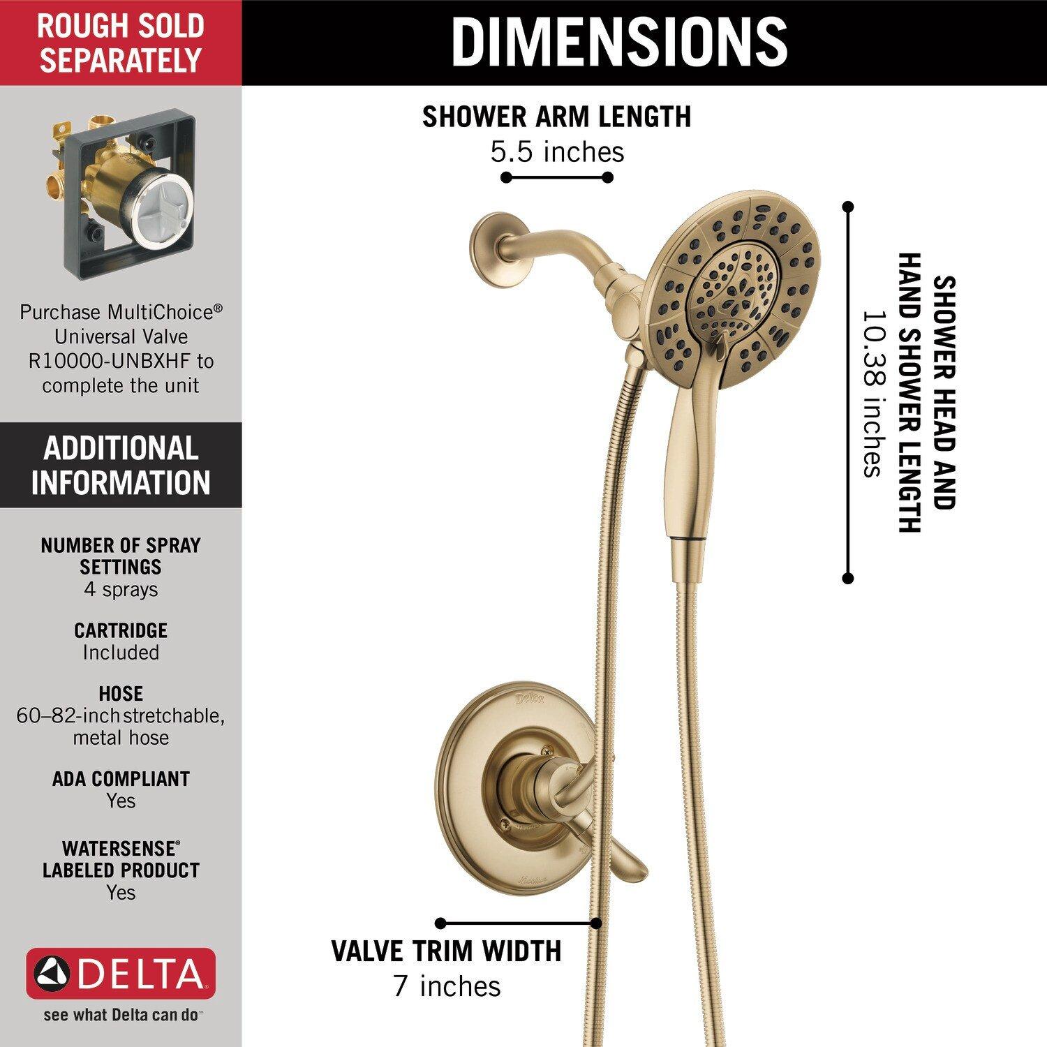 Delta Faucet Brilliance Champagne Bronze Single Handle Multi Function Shower Faucet (Trim Only) 