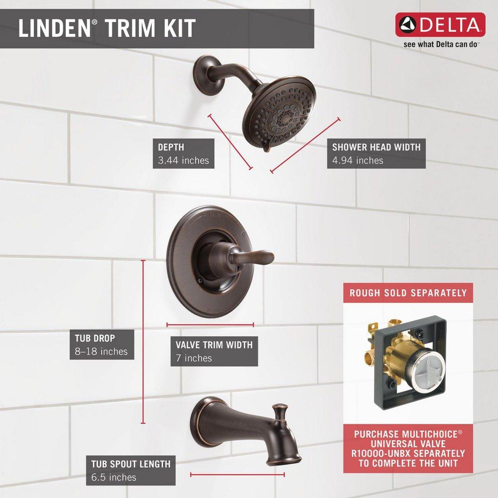 Delta Faucet Venetian Bronze Single Handle Multi Function Bathtub & Shower Faucet (Trim Only) 