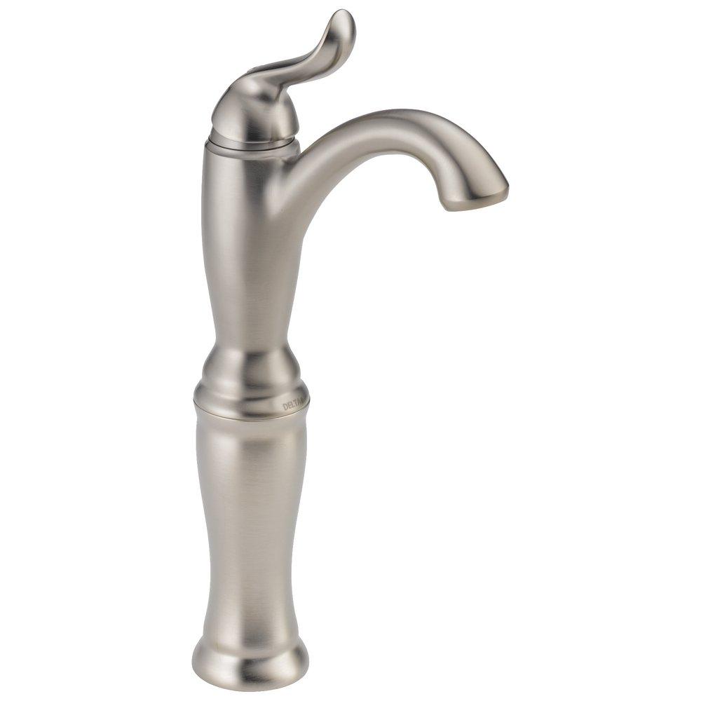 Delta Faucet Brilliance&reg; Stainless Single Handle Vessel Filler Bathroom Sink Faucet 
