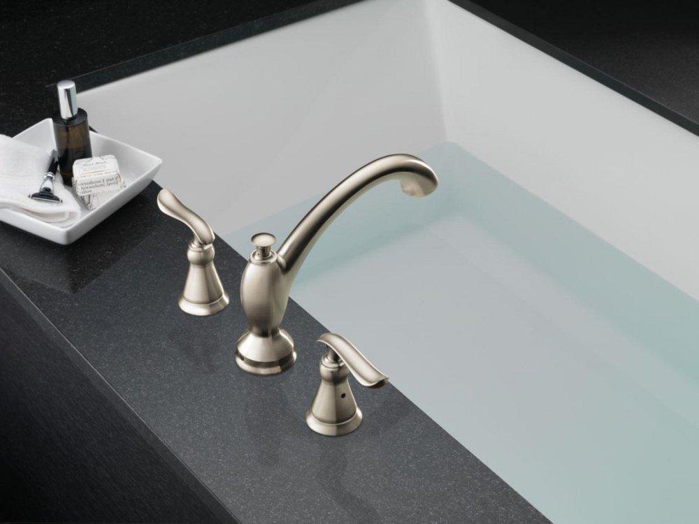 Delta Faucet Brilliance&reg; Stainless Two Handle Roman Tub Faucet Trim Only 