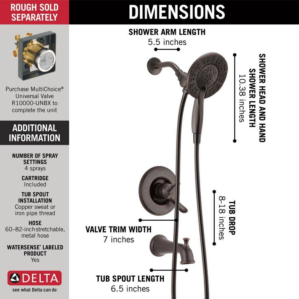 Delta Faucet Venetian Bronze Two Handle Multi Function Bathtub & Shower Faucet (Trim Only) 