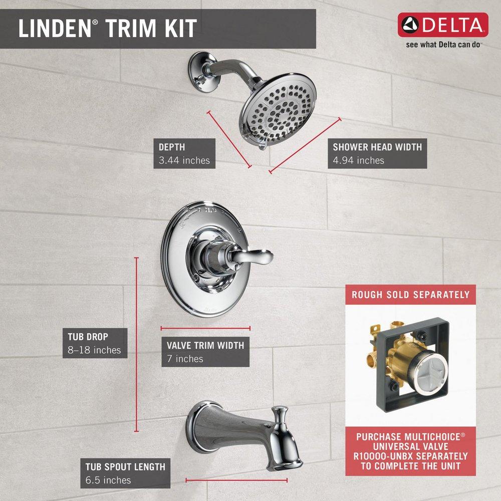 Delta Faucet Chrome Single Handle Multi Function Bathtub & Shower Faucet (Trim Only) 