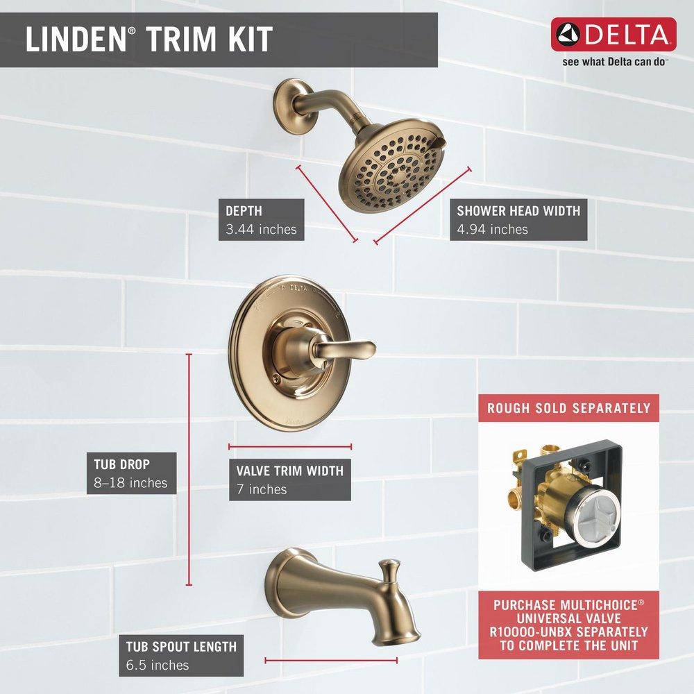 Delta Faucet Brilliance Champagne Bronze Single Handle Multi Function Bathtub & Shower Faucet (Trim Only) 
