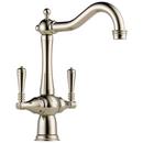 1.8 gpm 1-Hole Double Lever Handle Kitchen Faucet in Brilliance Polished Nickel