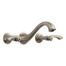 Two Handle Wall Mount Widespread Bathroom Sink Faucet in Brushed Nickel (Handles Sold Separately)