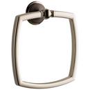 Rectangular Closed Towel Ring in Cocoa Bronze with Polished Nickel