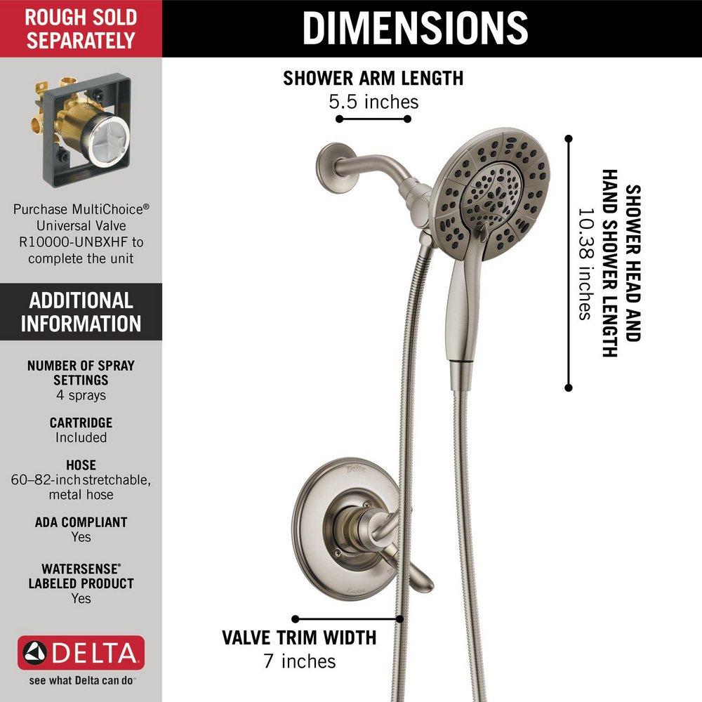 Delta Faucet Brilliance Stainless Single Handle Multi Function Shower Faucet (Trim Only) 