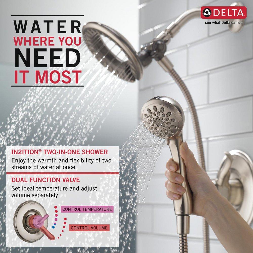 Delta Faucet Brilliance Stainless Single Handle Multi Function Shower Faucet (Trim Only) 