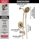 Delta Faucet Brilliance&reg; Champagne Bronze Two Handle Multi Function Bathtub & Shower Faucet (Trim Only) 