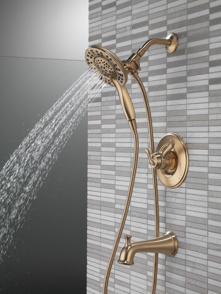 Delta Faucet Brilliance&reg; Champagne Bronze Two Handle Multi Function Bathtub & Shower Faucet (Trim Only) 