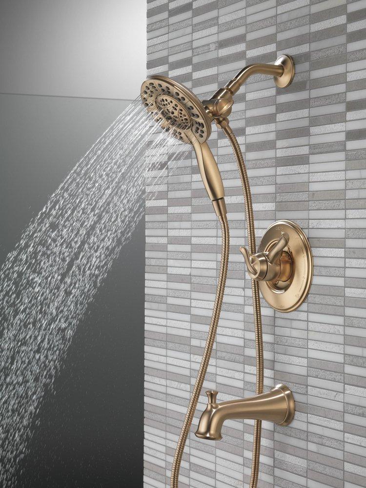 Delta Faucet Brilliance&reg; Champagne Bronze Two Handle Multi Function Bathtub & Shower Faucet (Trim Only) 