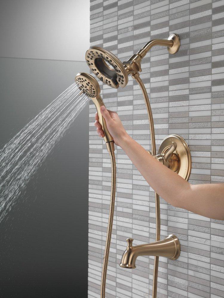 Delta Faucet Brilliance&reg; Champagne Bronze Two Handle Multi Function Bathtub & Shower Faucet (Trim Only) 