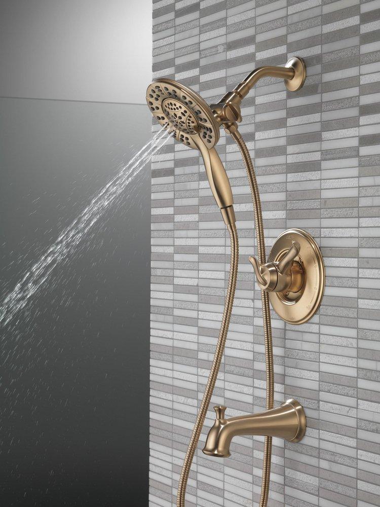 Delta Faucet Brilliance&reg; Champagne Bronze Two Handle Multi Function Bathtub & Shower Faucet (Trim Only) 