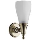 60W 1-Light Wall Sconce in Polished Nickel with Cylinder Diffuser Glass Shade