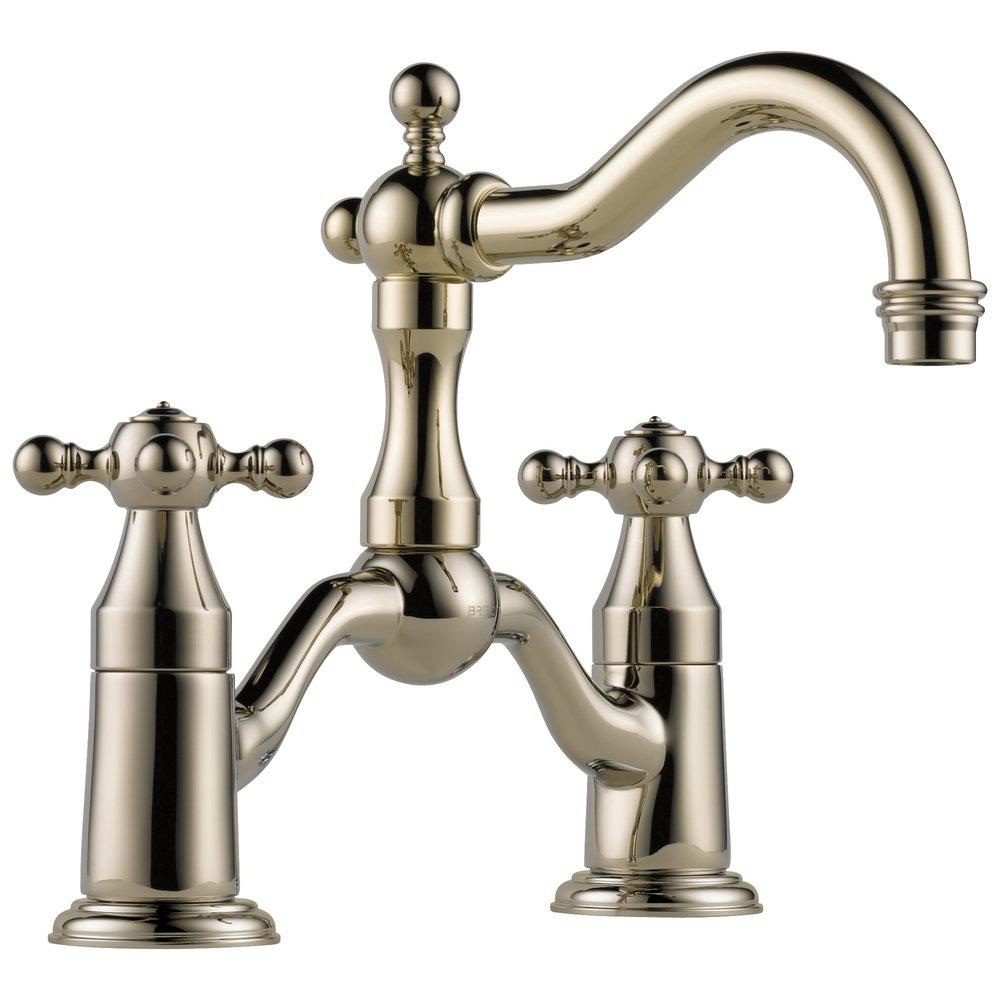 Brizo Polished Nickel Two Handle Bridge Bathroom Sink Faucet 