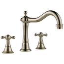 Double Cross Handle Roman Tub Faucet Trim in Brilliance Polished Nickel (Trim Only)