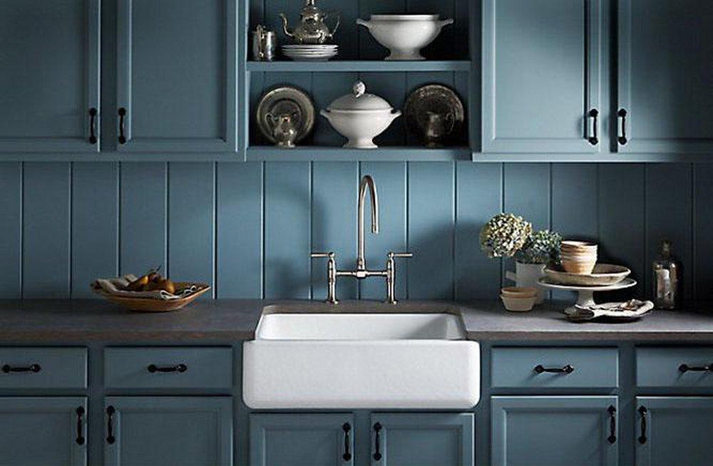 KOHLER White 29-11/16 x 21-9/16 in. Cast Iron Single Bowl Farmhouse Kitchen Sink with Tall Apron 
